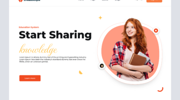 Modern Education Landing Page Header UI